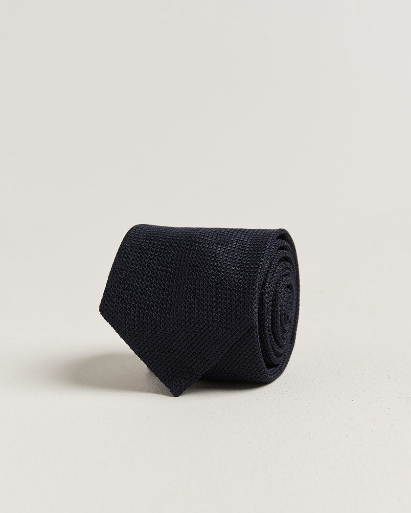 Stenströms Silk Grenadine Tie 7,5cm Navy – Blu