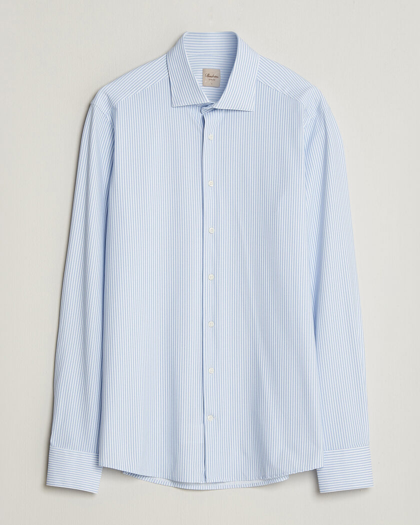 Stenströms Slimline Active Stretch Striped Shirt Light Blue – Blu