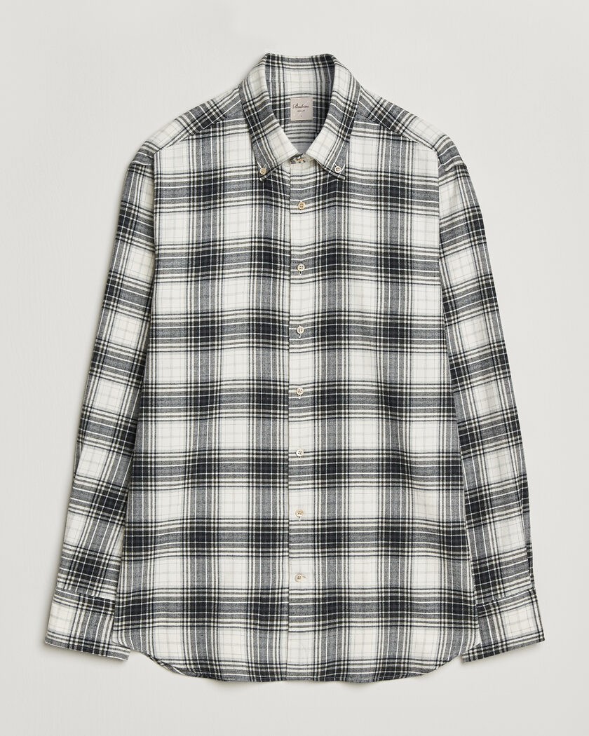 Stenströms Regular Fit Check Button Down Flannel Shirt Grey – Grigio