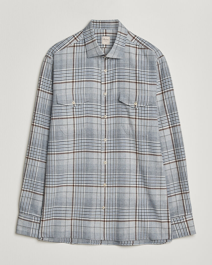 Stenströms Regular Fit Front Pocket Flannel Shirt Blue – Blu