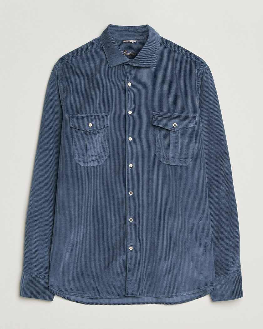 Stenströms Regular Fit Cord Pocket Shirt Blue – Blu