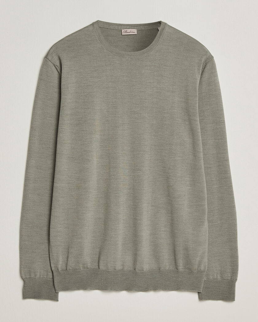 Stenströms Merino Crew Neck Green/Grey – Verde
