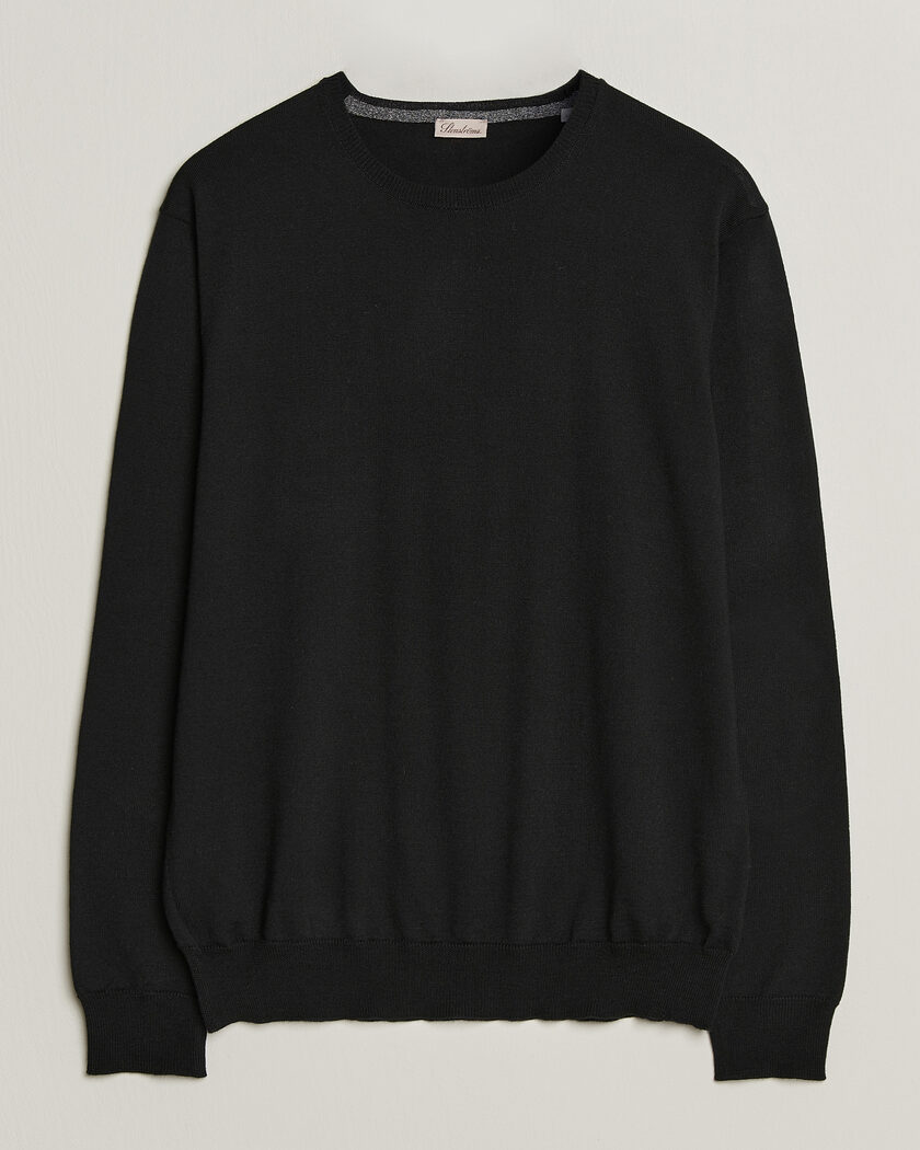 Stenströms Merino Patch Crew Neck Black – Nero