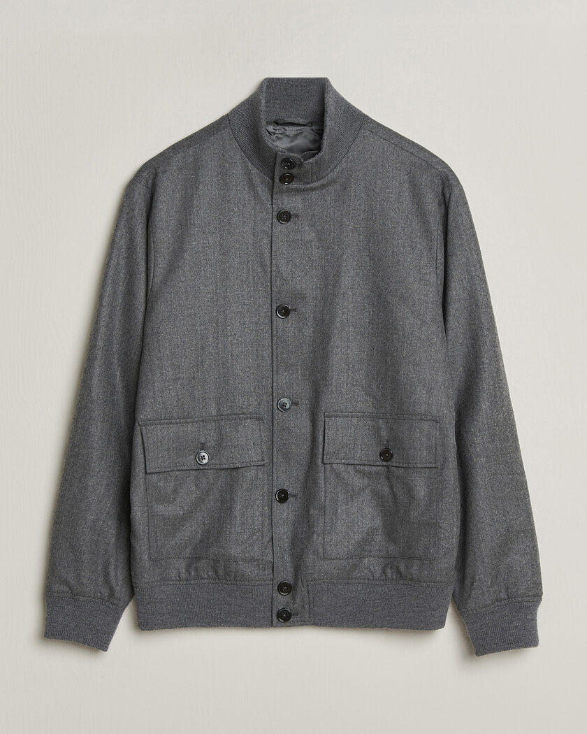 Stenströms Flannel Bomber Jacket Grey – Grigio