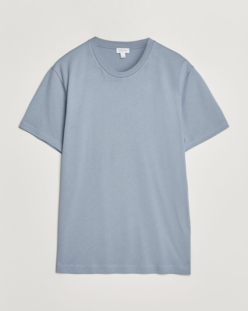 Sunspel Riviera Midweight T-Shirt Powder Blue – Blu