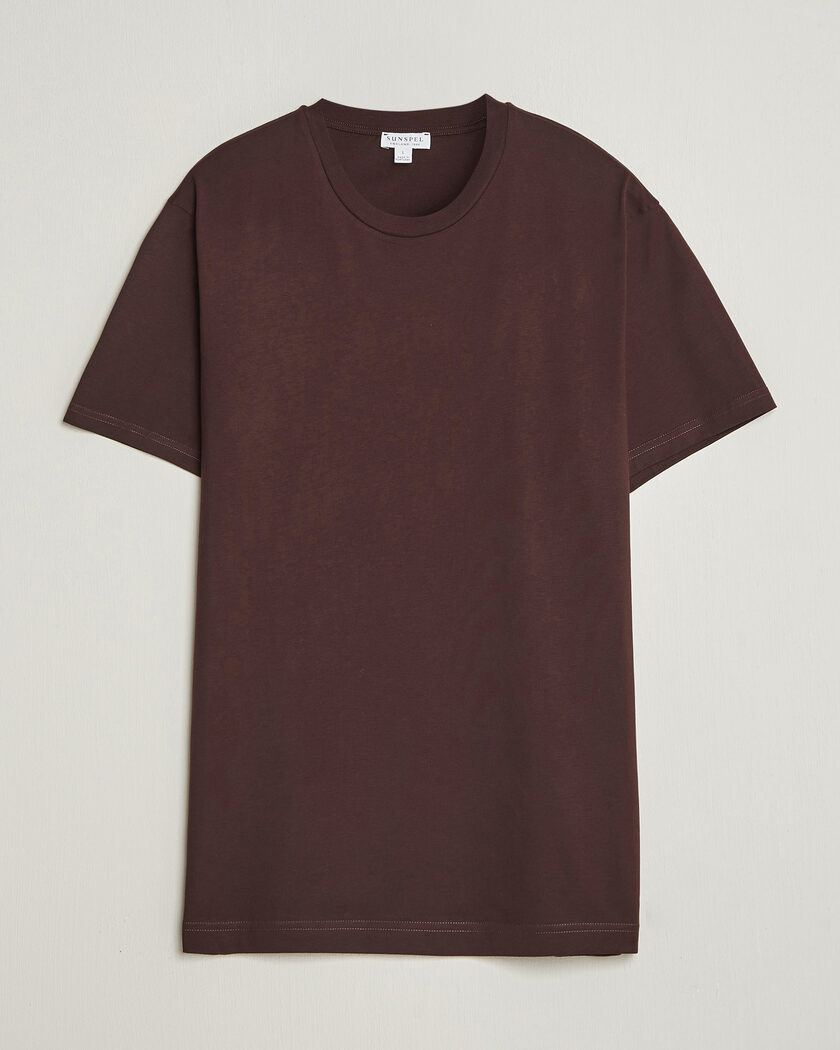 Sunspel Riviera Midweight T-Shirt Dark Brown – Marrone