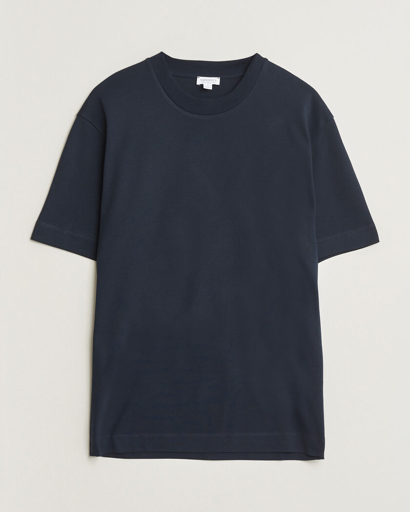 Sunspel Heavy Weight Supima Cotton T-Shirt Midnight Navy – Blu