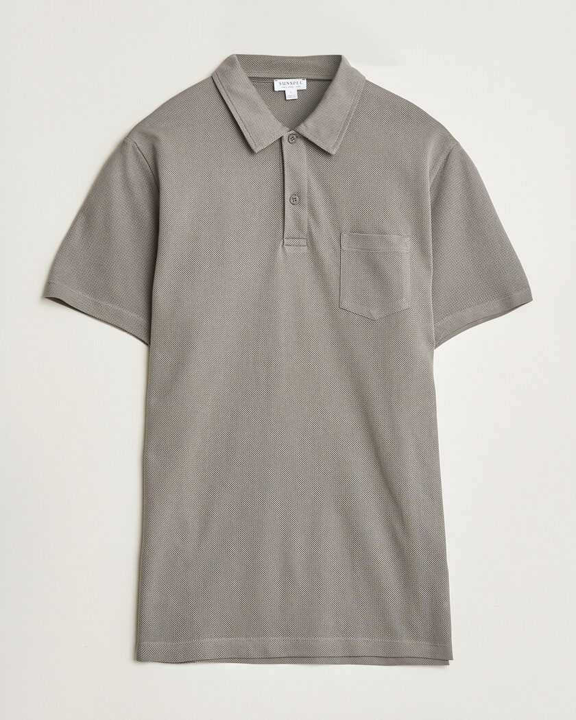 Sunspel Riviera Polo Shirt Smoke Grey – Grigio
