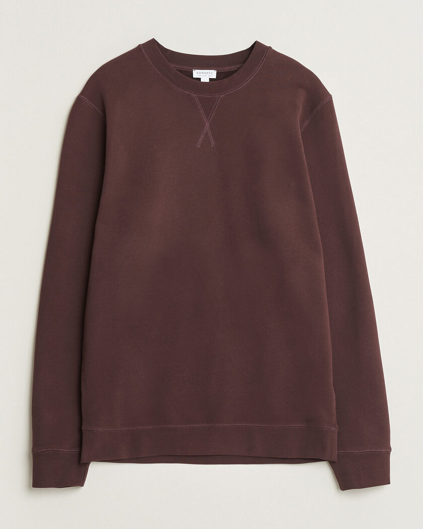 Sunspel Loopback Sweatshirt Dark Brown – Marrone
