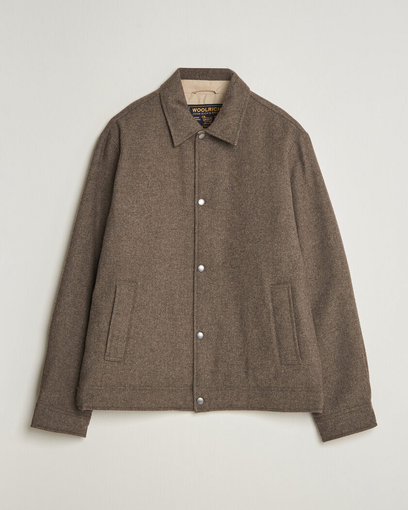 Woolrich Wool Light Padded Keating Shirt Jacket Falcon – Marrone