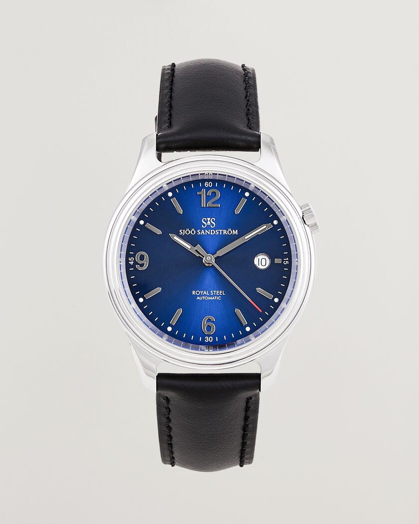 Sjöö Sandström Royal Steel 41mm Black Calf Blue Dial – Blu