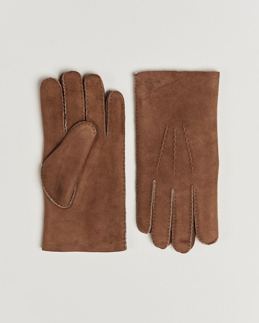 Hestra Bernard Lambskin Suede Glove Brown – Marrone