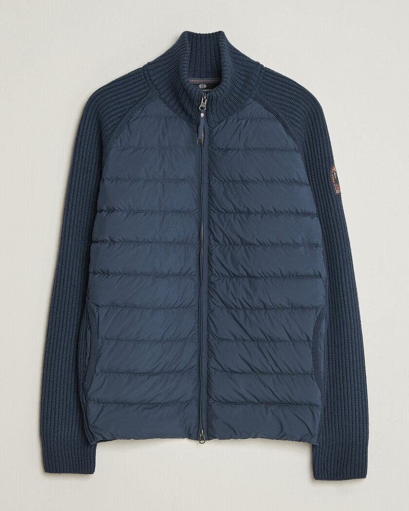 Parajumpers Olmo Rib Knitted Hybrid Jacket Nine Iron – Blu