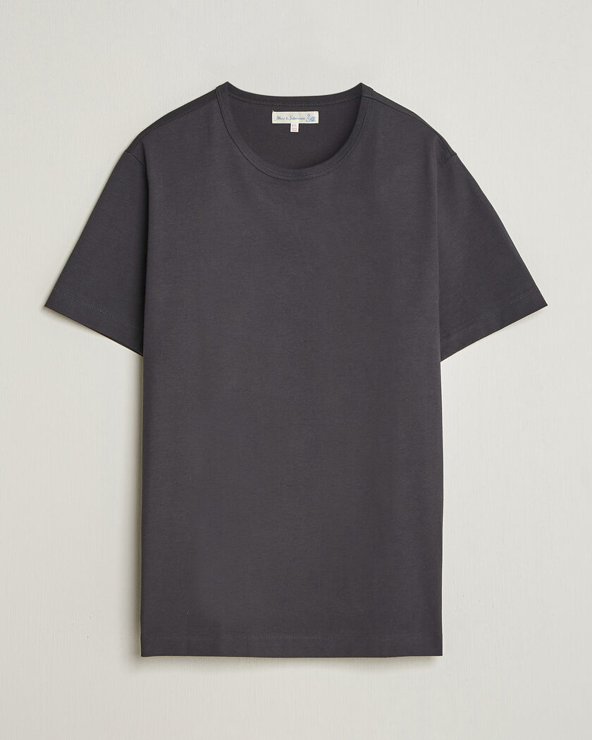 Merz b. Schwanen Classic Fit Sturdy Loopwheeled T-Shirt Charcoal – Grigio