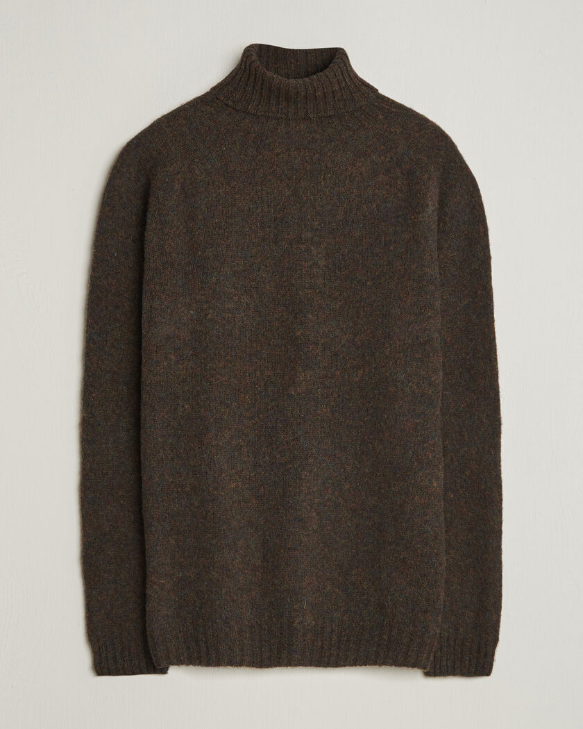 Harley Of Scotland Brushed Supersoft Lambswool Rollneck Carob – Marrone