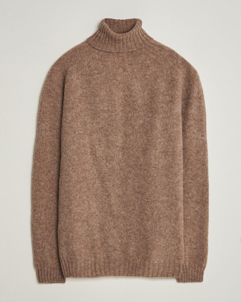 Harley Of Scotland Brushed Supersoft Lambswool Rollneck Tundra – Marrone