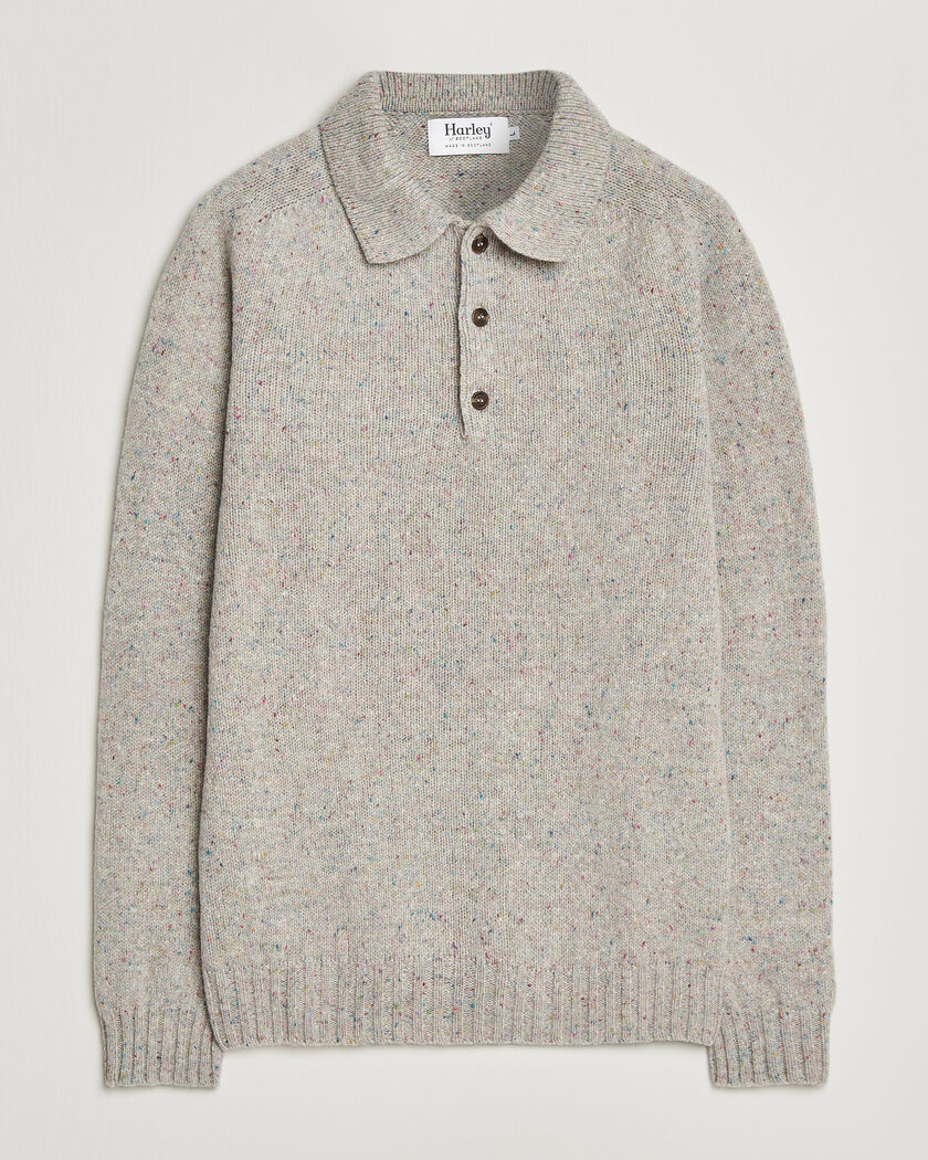 Harley Of Scotland Donegal Wool Polo Machair – Grigio