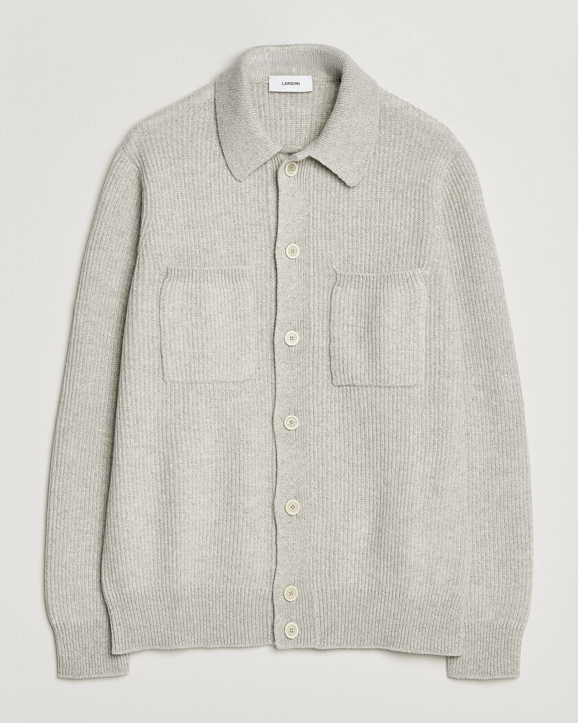 Lardini Heavy Knitted Cardigan Light Grey – Grigio