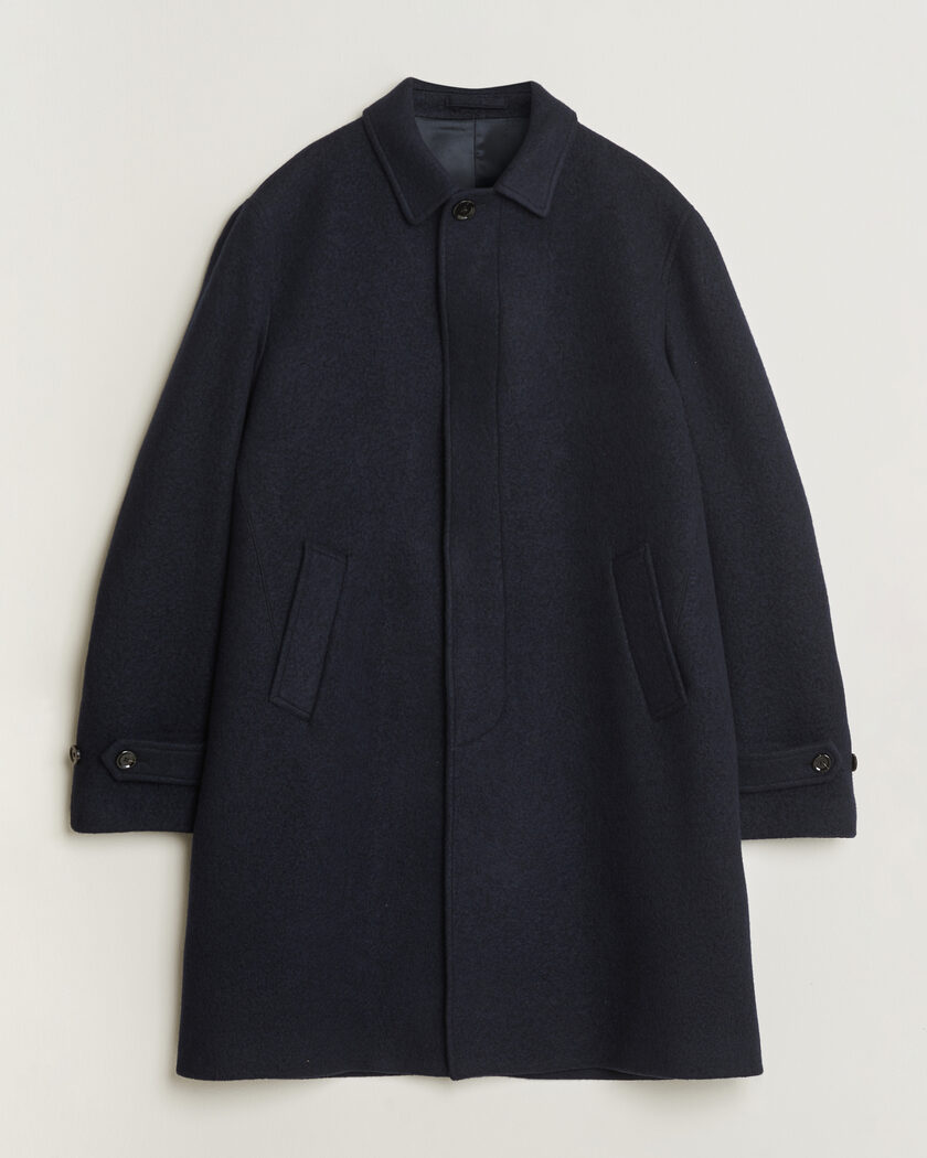 Lardini Wool/Cashmere Boucle Car Coat Navy – Blu