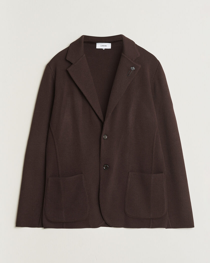 Lardini Knitted Wool Blazer Brown – Marrone