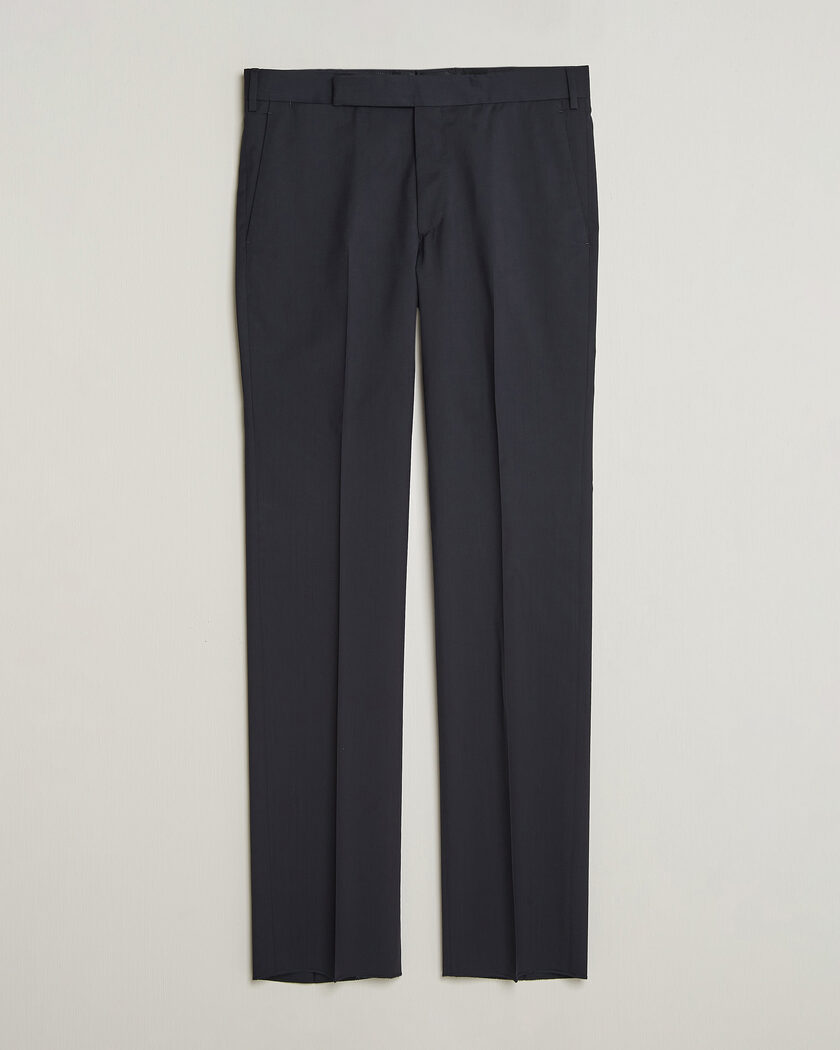 Lardini Straight Fit Wool Trousers Navy – Blu