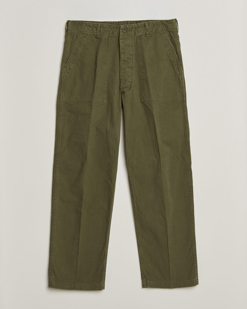orSlow Vintage Fit Herringbone Fatigue Pants Army Green – Verde