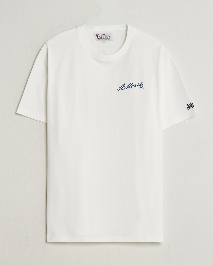 MC2 Saint Barth Back Printed Cotton T-Shirt St Moritz Racing – Bianco