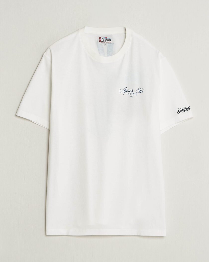 MC2 Saint Barth Back Printed Cotton T-Shirt Ski Post Race – Bianco