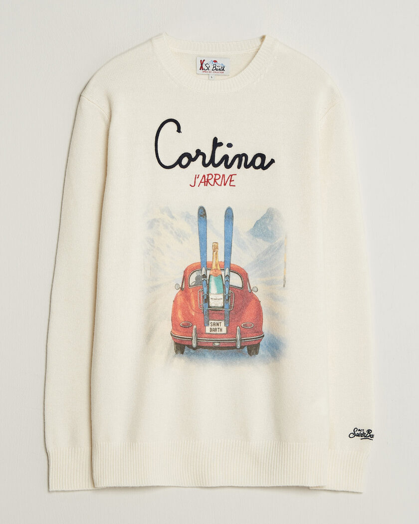 MC2 Saint Barth Heron Printed Sweater Cortina – Bianco
