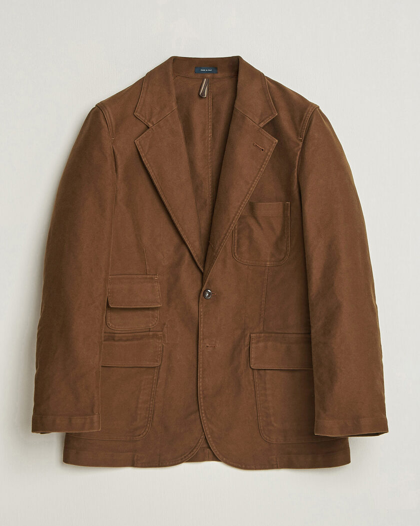 Drake's MKIV Japanese Moleskin Games Blazer Brown – Marrone
