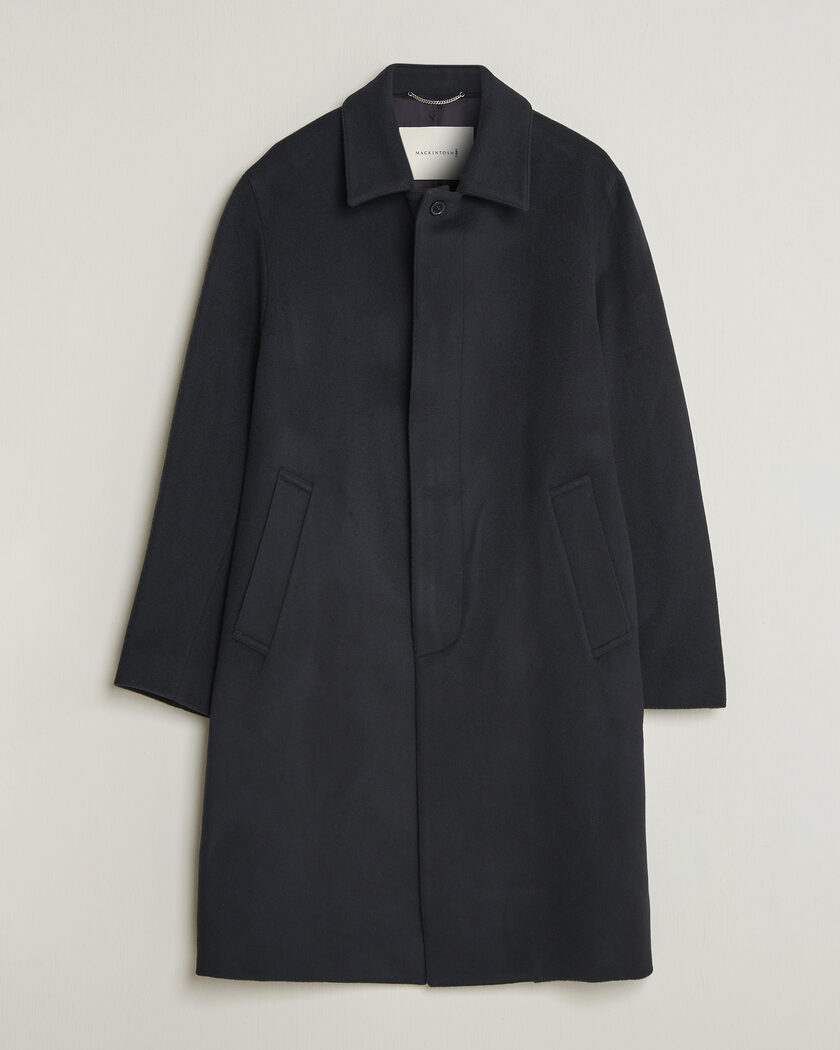 Mackintosh Dunkeld Wool/Cashmere Coat Navy – Blu