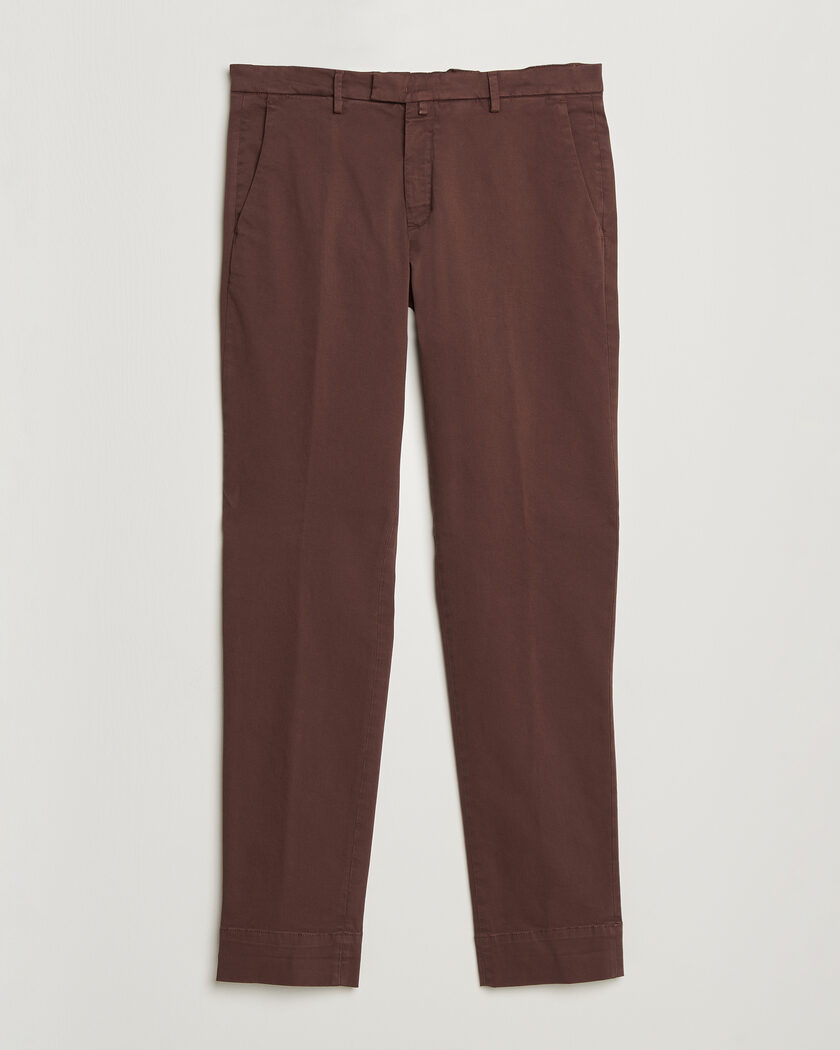 Briglia 1949 Slim Fit Cotton Stretch Trousers Burgundy – Rosso