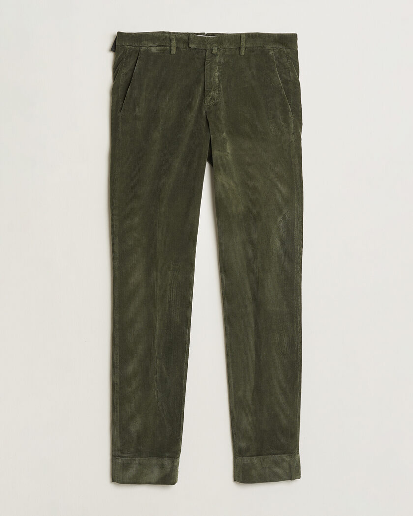 Briglia 1949 Slim Fit Corduroy Trousers Dark Green – Verde