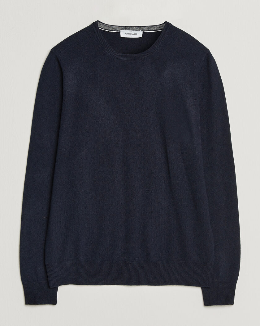 Gran Sasso Wool/Cashmere Crew Neck Navy – Blu