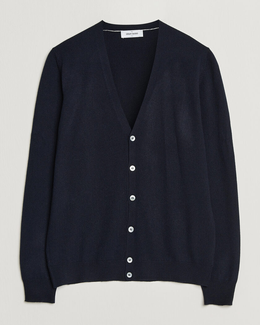 Gran Sasso Wool/Cashmere Cardigan Navy – Blu