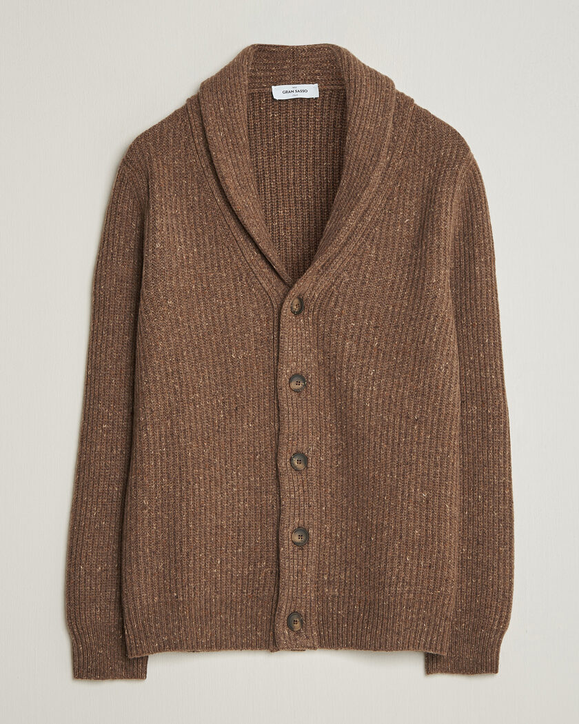 Gran Sasso Wool/Cashmere Donegal Cardigan Brown – Marrone