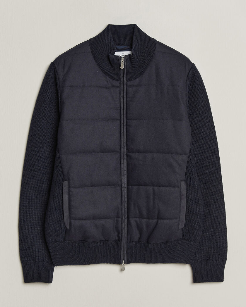 Gran Sasso Brushed Wool Hybrid Jacket Navy – Blu