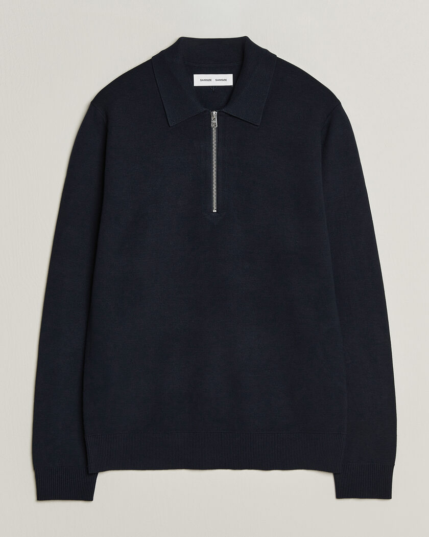 Samsøe Samsøe Matt Half Zip Polo Sky Captain – Blu