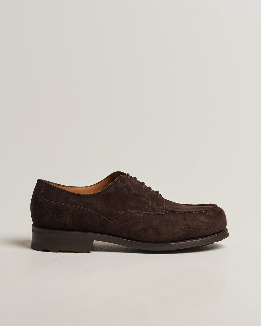 J.M. Weston Golf Derby Dark Brown Suede – Marrone