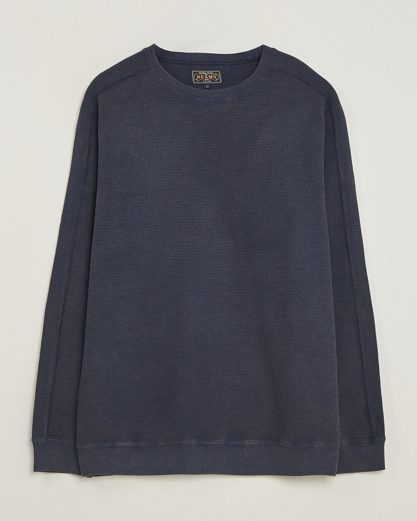 BEAMS PLUS Fade Thermal Crew Navy – Blu