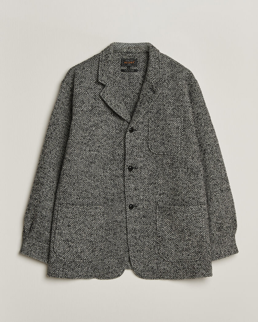 BEAMS PLUS Wool Herringbone Jacket Grey – Grigio