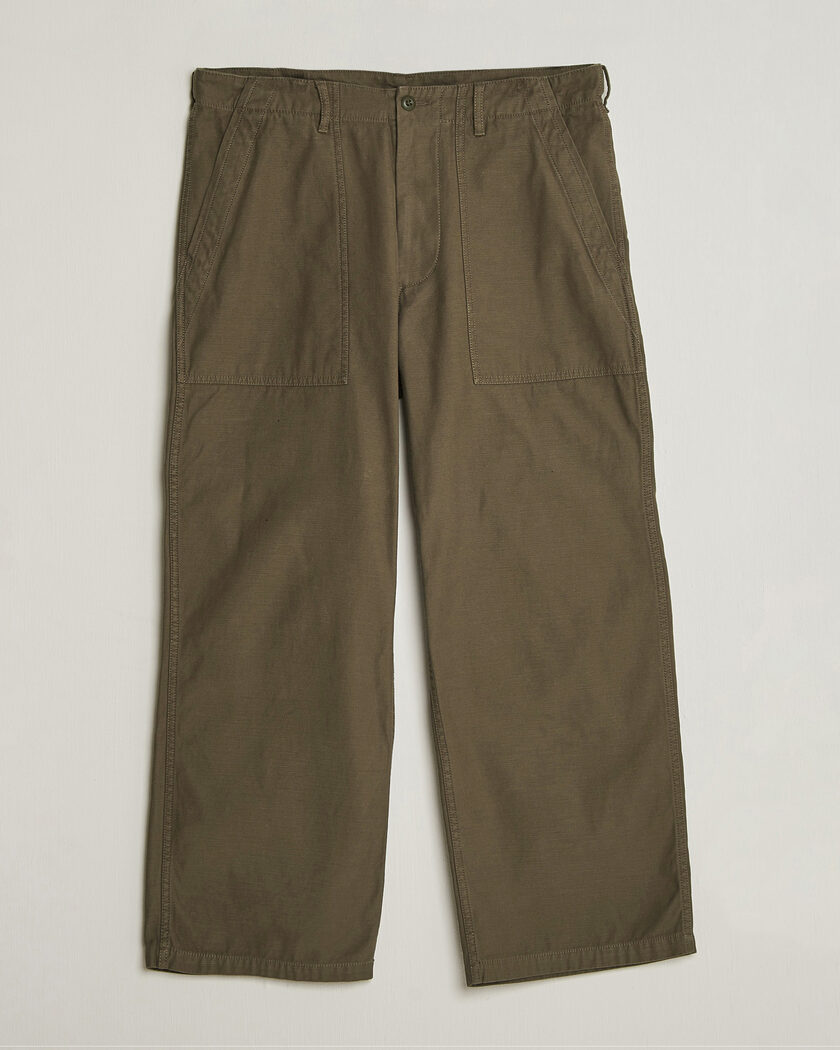 BEAMS PLUS MIL Utility Sateen Trousers Olive Brown – Verde