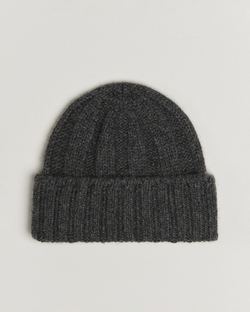 BEAMS PLUS Cashmere Rib Beanie Grey – Grigio