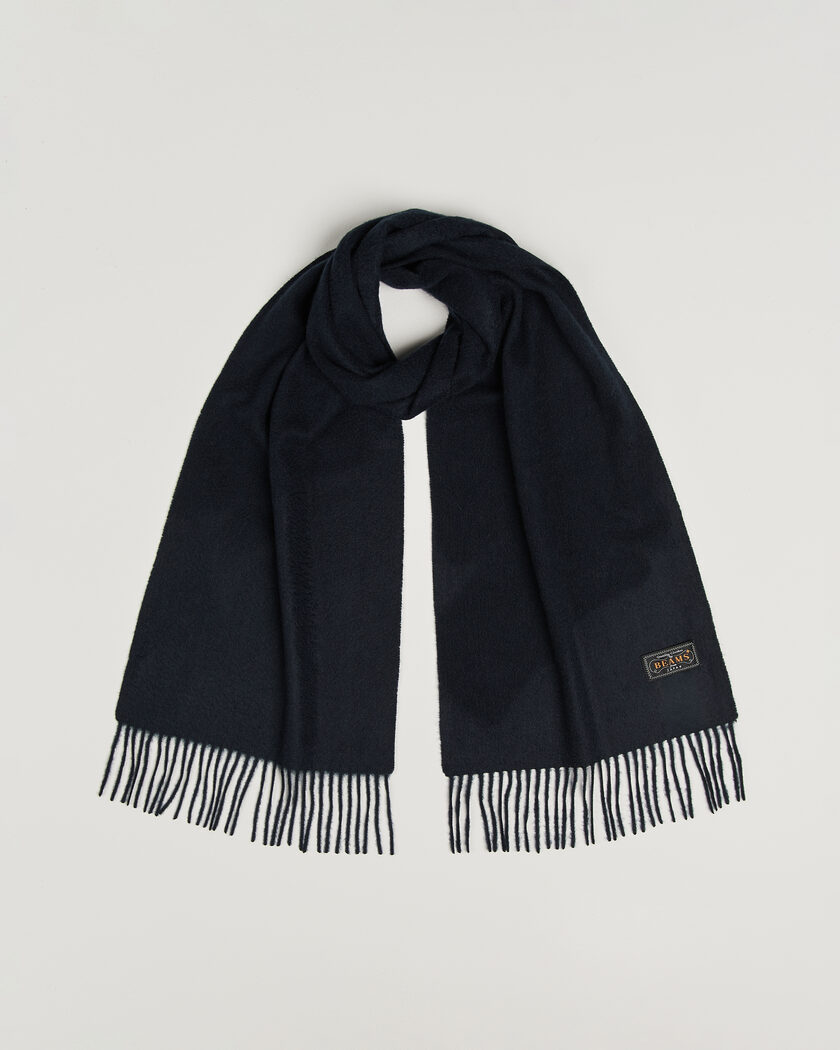 BEAMS PLUS Cashmere Scarf Navy – Blu