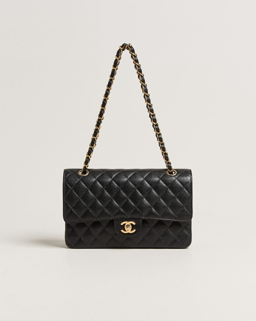 Chanel Pre-Owned Classic Medium Double Flap Bag Caviar Black – Nero
