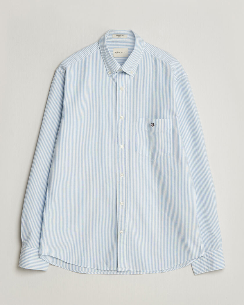  Gant Regular Fit Striped Oxford Shirt College Blue – Blu