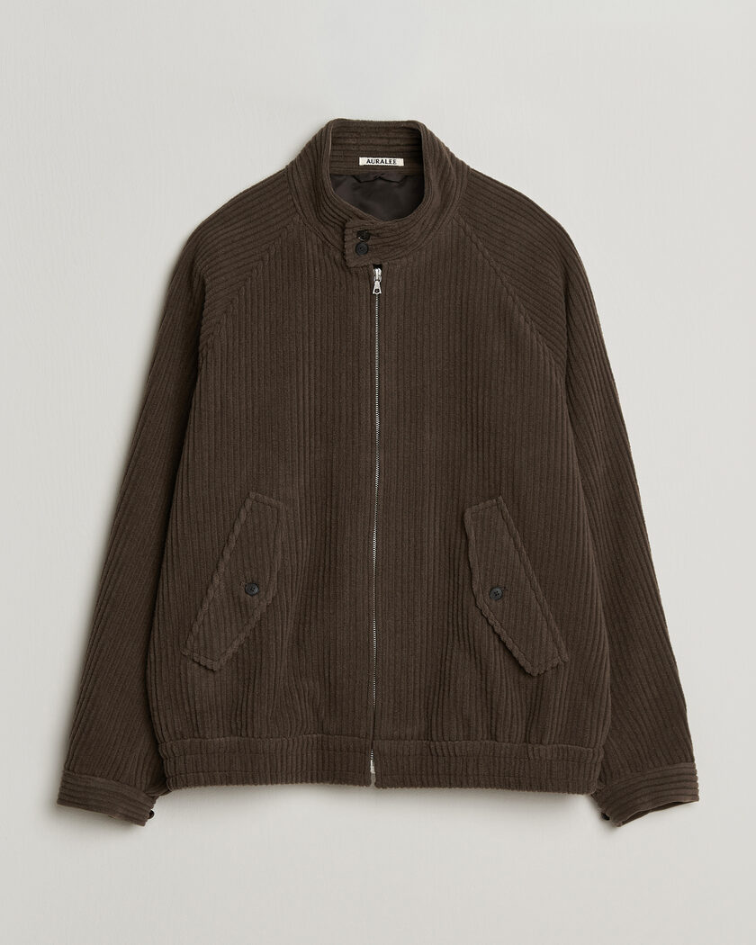 Auralee Wool Cashmere Corduroy Zip Jacket Smoky Brown – Marrone