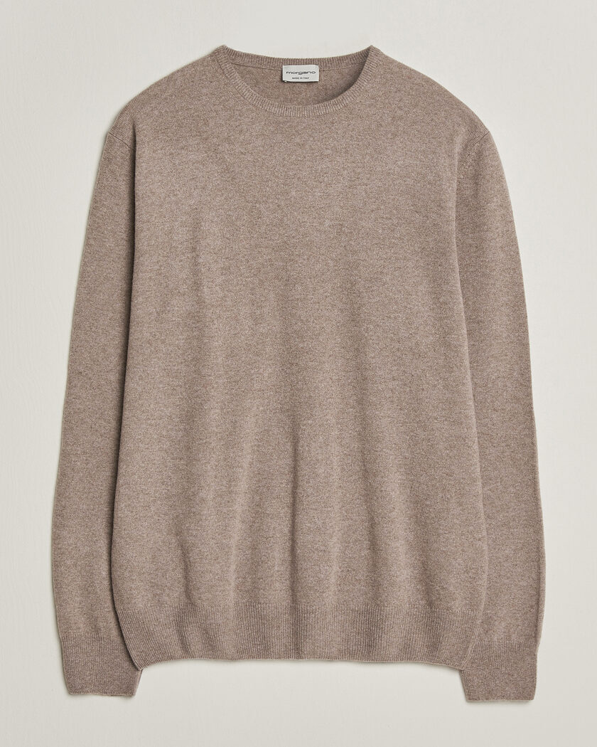 Morgano Wool/Cashmere Crewneck Walnut – Marrone