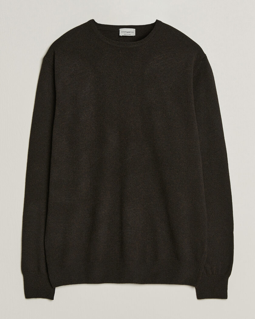 Morgano Wool/Cashmere Crewneck Dark Brown – Marrone