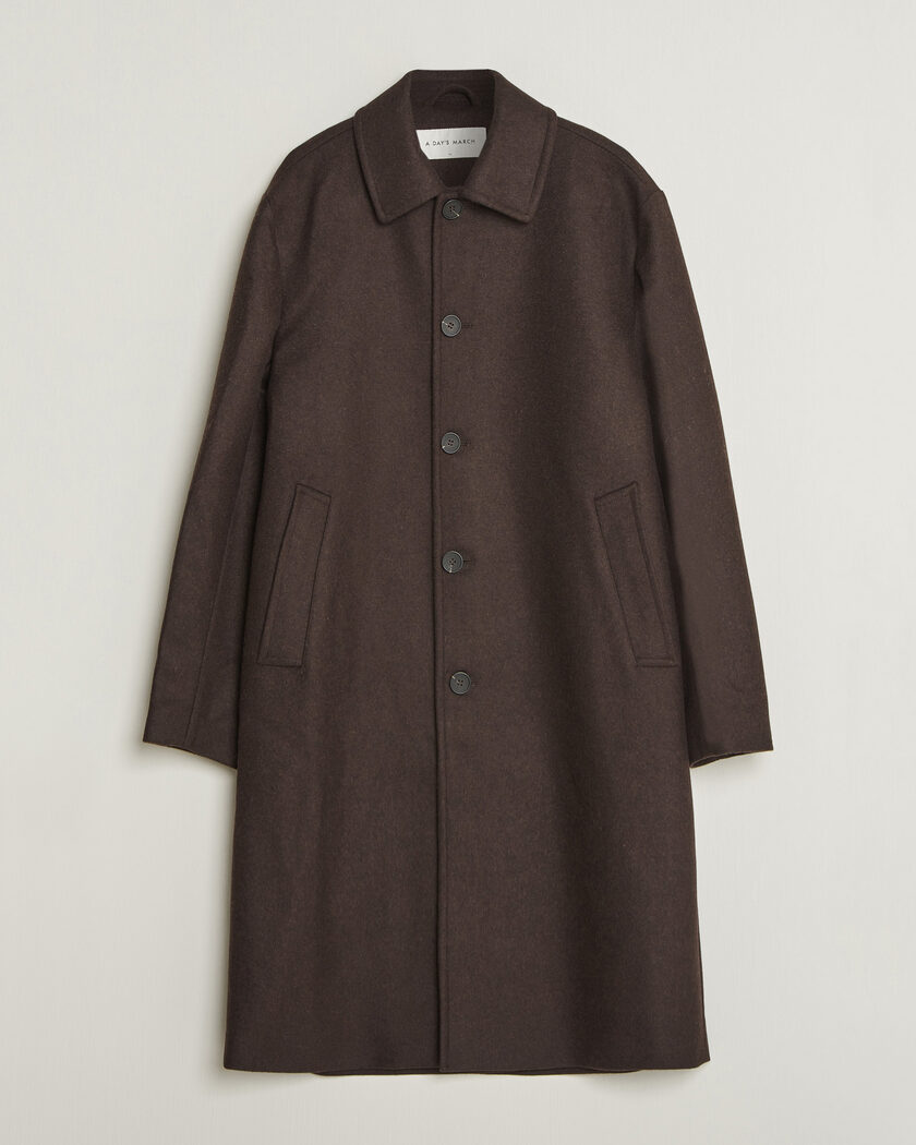 A Day's March Shamrock Wool Car Coat Dark Brown – Marrone